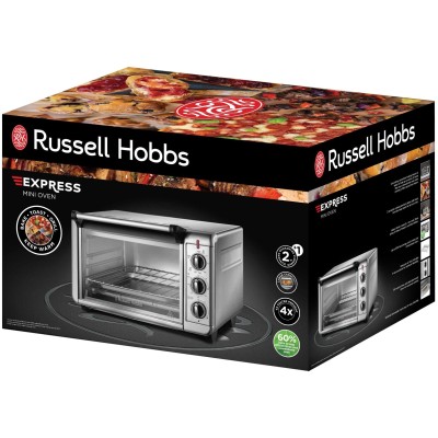 Піч електрична Russell Hobbs Air Fry Mini Oven, 12.6л, 1500Вт, механіч., гриль, конвенція, сіра (26680-56)