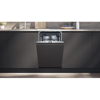 Посудомийна машина Siemens вбудована, 10компл., A++, 45см, дисплей, 3й кошик, білий (SR65EX02MK)