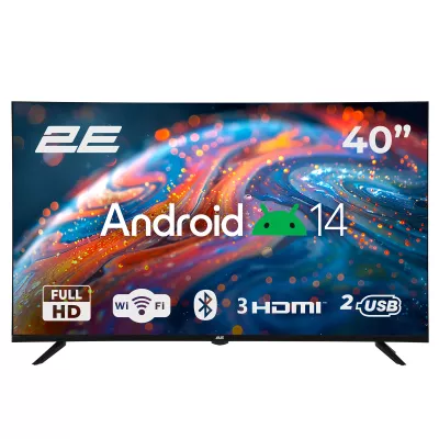 Телевізор 40" 2E LED FHD 60Hz Smart Android Black (2E-40A07B)