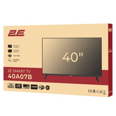 Телевізор 40" 2E LED FHD 60Hz Smart Android Black (2E-40A07B)