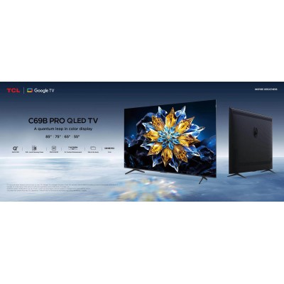 Телевізор 55" TCL QLED Pro 4K 60Hz Smart Google TV Black ONKYO sound (55C69BPRO)