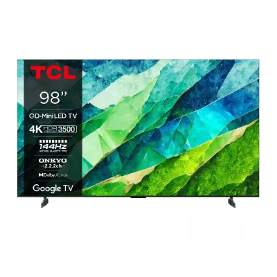 Телевізор 98" TCL MiniLED 4K 144Hz Smart Google TV Titan ONKYO sound (98C855)