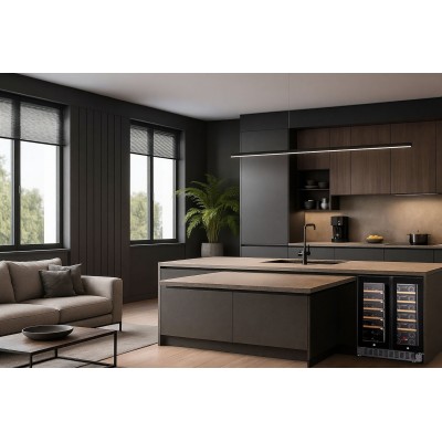 Холодильник Philco для вина, 87x60x57, холод.відд.-116л, зон - 2, бут-40, диспл, підсвітка, чорний (PW40GDC)