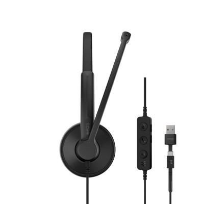 Гарнітура комп'ютерна стерео On-Ear EPOS IMPACT 100 MS, USB C + A, Microsoft Teams, односпрямований, 2м, Чорний (1001421)