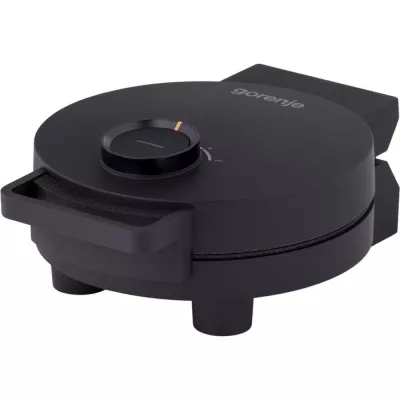 Міні-гриль Gorenje 1000Вт, алюміній, пластина д/вафель, корпус-метал, чорний (WM1000B)