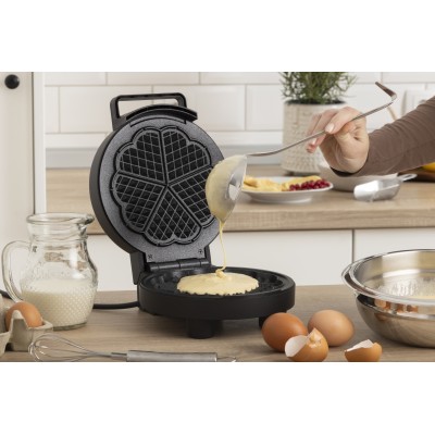 Міні-гриль Gorenje 1000Вт, алюміній, пластина д/вафель, корпус-метал, чорний (WM1000B)