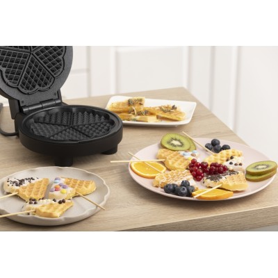 Міні-гриль Gorenje 1000Вт, алюміній, пластина д/вафель, корпус-метал, чорний (WM1000B)