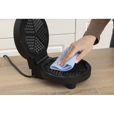 Міні-гриль Gorenje 1000Вт, алюміній, пластина д/вафель, корпус-метал, чорний (WM1000B)