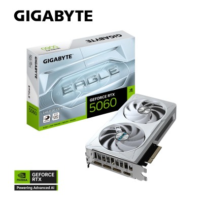 Відеокарта GIGABYTE GeForce RTX 5060 8GB GDDR7 EAGLE OC ICE (GV-N5060EAGLEOC_ICE-8GD)