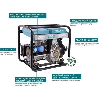 Дизельний генератор 5.5KW 230V KS 6100HDE KONNER&SOHNEN