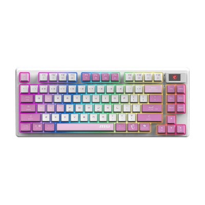 Клавіатура механічна MSI FORGE GK600 TKL W VIOLET UA 83key, mechanical Linear, USB-A, Wireless, Bluetooth, EN/UKR/RU, RGB, фіоле