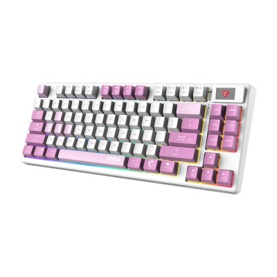Клавіатура механічна MSI FORGE GK600 TKL W VIOLET UA 83key, mechanical Linear, USB-A, Wireless, Bluetooth, EN/UKR/RU, RGB, фіоле