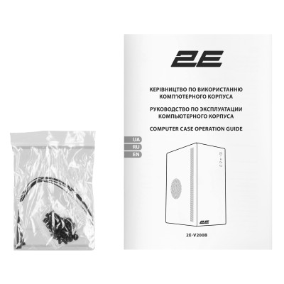 Корпус 2E Credo V200B без БЖ, 2xUSB3.0, 1x80мм, VGA 250мм, mATX, чорний (2E-V200B)