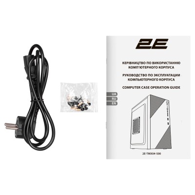 Корпус 2E TeamX TMX04 з БЖ 2E ATX500W, 2xUSB3.0, 1x80мм, VGA 220мм, mATX, чорний (2E-TMX04-500)