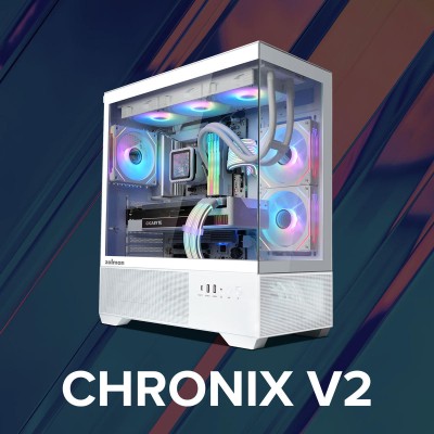 Корпус Zalman Chronix V2 без БЖ, 1xUSB3.0, 1xUSB2.0, 1x Type C, 2x120мм ARGB Reverse, 4x120мм ARGB, VGA 410мм, LCS ready, TG Sid