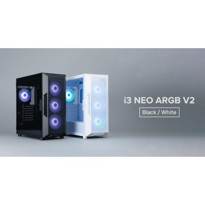 Корпус Zalman I3 Neo ARGB V2 без БЖ, 2xUSB3.0, 1x Type C, 4x120мм ARGB, VGA 355мм, LCS ready, TG Side Panel, ATX, чорний (I3NEOA