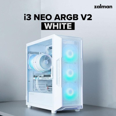Корпус Zalman I3 Neo ARGB V2 без БЖ, 2xUSB3.0, 1x Type C, 4x120мм, ARGB, VGA 355мм, LCS ready, TG Side Panel, ATX, білий (I3NEOA