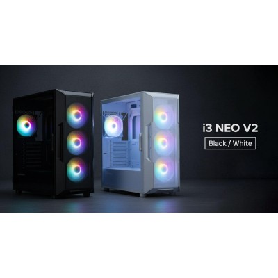 Корпус Zalman I3 Neo V2 без БЖ 2xUSB3.0, 1x Type C, 4x120мм RGB, VGA 400мм, LCS ready, TG Side Panel, ATX, білий (I3NEOV2WHITE)