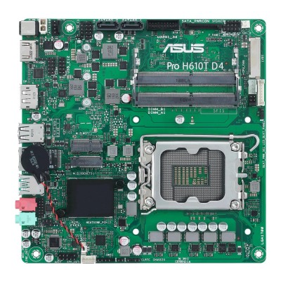 Материнcька плата ASUS PRO H610T-CSM s1700 H610 2xDDR5 M.2 HDMI DP LVDS Thin mITX (90MB1G60-M0EAYC)