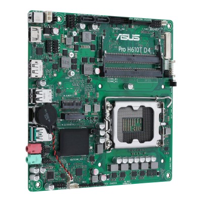 Материнcька плата ASUS PRO H610T-CSM s1700 H610 2xDDR5 M.2 HDMI DP LVDS Thin mITX (90MB1G60-M0EAYC)
