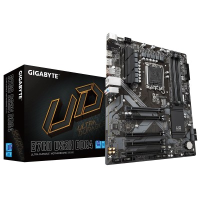 Материнська плата GIGABYTE B760 DS3H AX DDR4 s1700 B760 4xDDR4 M.2 HDMI DP Wi-Fi BT ATX (B760_DS3H_AX_DDR4)