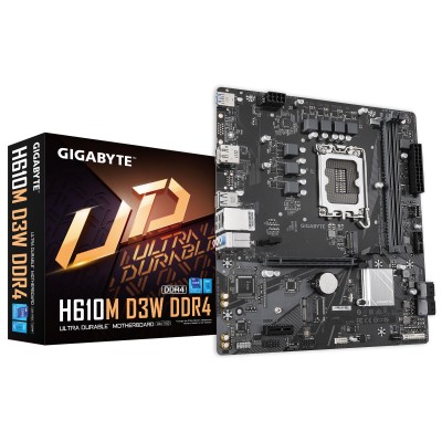 Материнська плата GIGABYTE H610M D3W DDR4 s1700 H610 2xDDR4 HDMI DP mATX (H610M_D3W_DDR4)