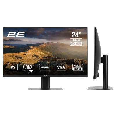 Монітор 2E 23.8" F2425B D-Sub, HDMI, IPS, 100Hz (2E-F2425B-01.EU)