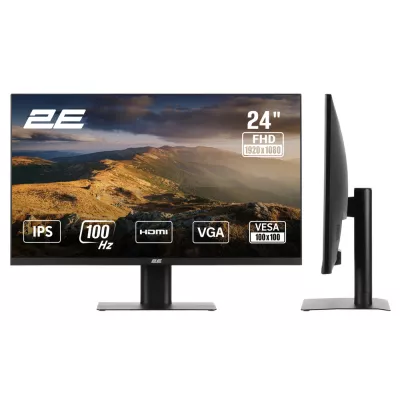 Монітор 2E 23.8" F2425B D-Sub, HDMI, IPS, 100Hz (2E-F2425B-01.EU)