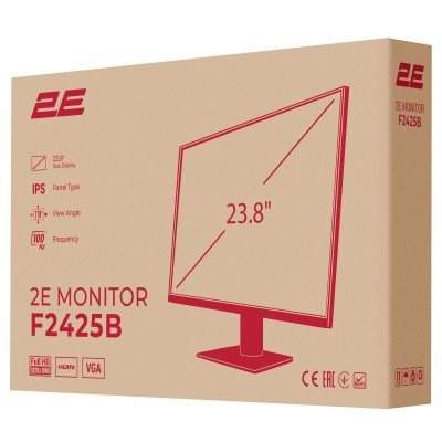 Монітор 2E 23.8" F2425B D-Sub, HDMI, IPS, 100Hz (2E-F2425B-01.EU)
