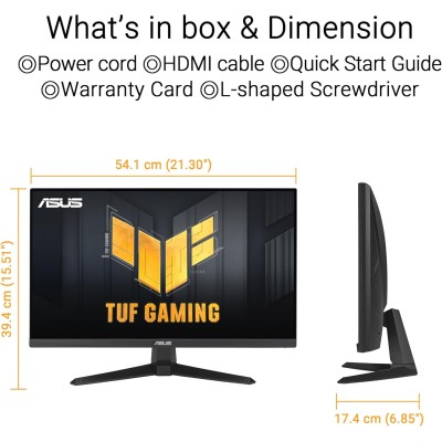 Монітор Asus 23.8" TUF Gaming VG249QE5A HDMI, DP, MM, IPS, 146Hz, 1ms, sRGB 125%, AdaptiveSync (90LM0BH0-B01171)