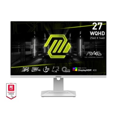 Монітор MSI 27" MAG 274QRFW 2xHDMI, DP, Audio, IPS, 2560x1440, 180Hz, 1ms, sRGB 123%, FreeSync, Pivot, HDR400, білий (9S6-3CC29H