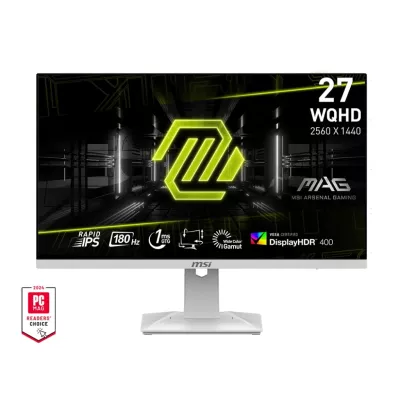 Монітор MSI 27" MAG 274QRFW 2xHDMI, DP, Audio, IPS, 2560x1440, 180Hz, 1ms, sRGB 123%, FreeSync, Pivot, HDR400, білий (9S6-3CC29H