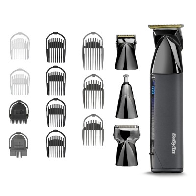 Набір для стрижки Babyliss Super-X Metal Black Edition, для голови, вусів, бороди,носа і тіла, акум., насадок-15, сумка для збер