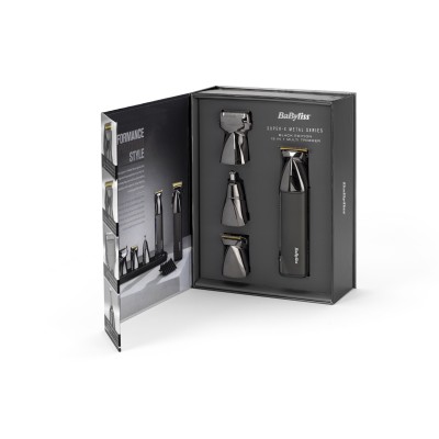 Набір для стрижки Babyliss Super-X Metal Black Edition, для голови, вусів, бороди,носа і тіла, акум., насадок-15, сумка для збер