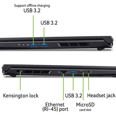 Ноутбук Acer Nitro V 17 ANV17-41 17.3" FHD IPS, AMD R7-260, 32GB, F2TB, NVD5070-8, Lin, чорний (NH.QZKEU.005)