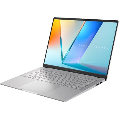 Ноутбук ASUS Vivobook S 14 M5406KA-SF150 14" FHD OLED, AMD AI 5 340, 16GB, F512GB, UMA, NoOS, Сріблястий (90NB15W1-M008H0)