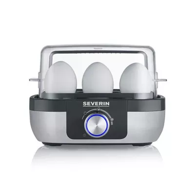Яйцеварка Severin 420Вт, механічне керування, на 6 яєць, звуков., сигнал, пластик, сіро-чорний (EK3169)