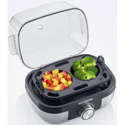 Яйцеварка Severin 420Вт, механічне керування, на 6 яєць, звуков., сигнал, пластик, сіро-чорний (EK3169)