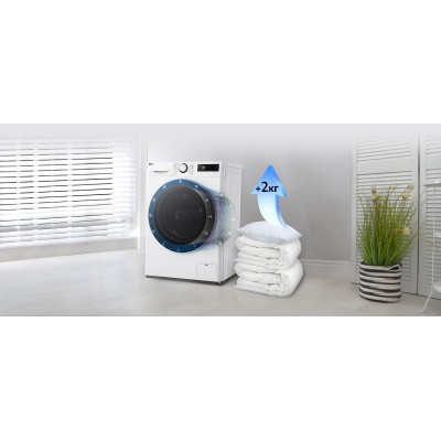 LG Пральна машина фронтальна, 9кг, 1200, A, 48см, дисплей, пара, інвертор, білий (F2Y5FS0W)