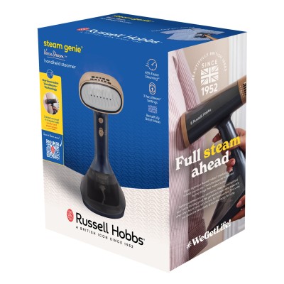 Відпарювач Russell Hobbs Genie VacuSteam, 1800Вт, 200мл, паровий удар -20гр, верт. відпарювання, керам. підошва, синій (28550-56