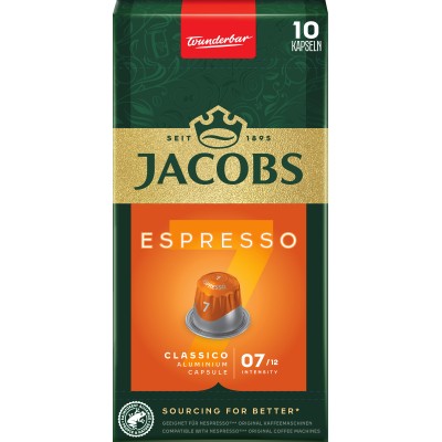 Кава Jacobs  капсули Espresso Classico, купаж арабіка/робуста, 10шт, Nespresso