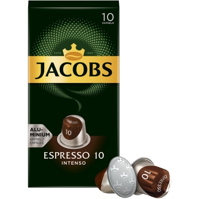 Кава Jacobs  капсули Espresso Intenso, купаж арабіка/робуста, 10шт, Nespresso