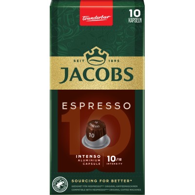 Кава Jacobs  капсули Espresso Intenso, купаж арабіка/робуста, 10шт, Nespresso