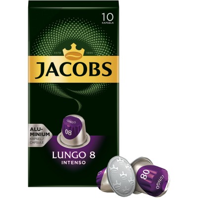 Кава Jacobs  капсули Lungo Intenso, купаж арабіка/робуста, 10шт, Nespresso