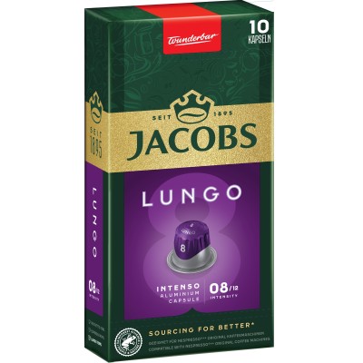 Кава Jacobs  капсули Lungo Intenso, купаж арабіка/робуста, 10шт, Nespresso