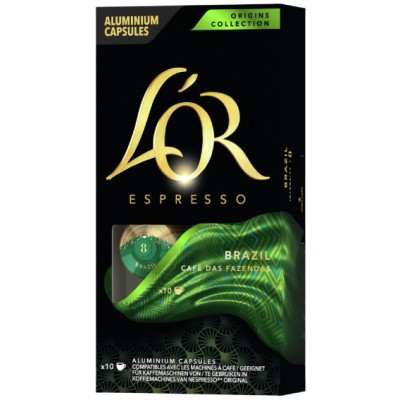Кава L`OR капсули Espresso Brazil Origins Collection, 100% арабіка, 10шт, Nespresso