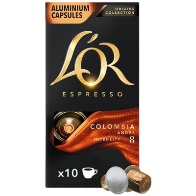 Кава L`OR капсули Espresso Colombia, 100% арабіка, 10шт, Nespresso