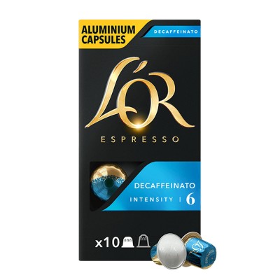 Кава L`OR капсули Espresso Decaffeinato, 100% арабіка, 10шт, Nespresso, без кофеїну