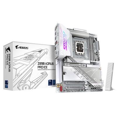 Материнська плата GIGABYTE Z890 AORUS PRO ICE s1851 Z890 4xDDR4 M.2 Wi-Fi BT HDMI DP ATX (Z890_AORUS_PRO_ICE)