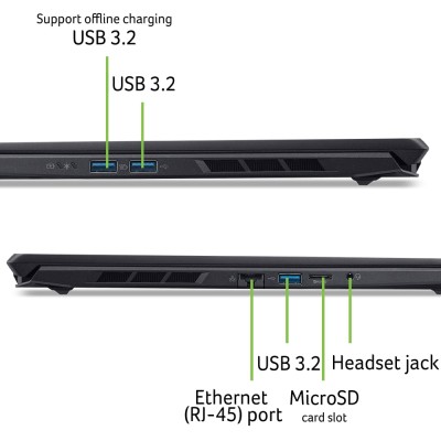 Ноутбук Acer Nitro V 16S ANV16S-71 16" WUXGA IPS, Intel 5-210H, 32GB, F1TB, NVD5050-8, Lin, чорний (NH.U27EU.003)